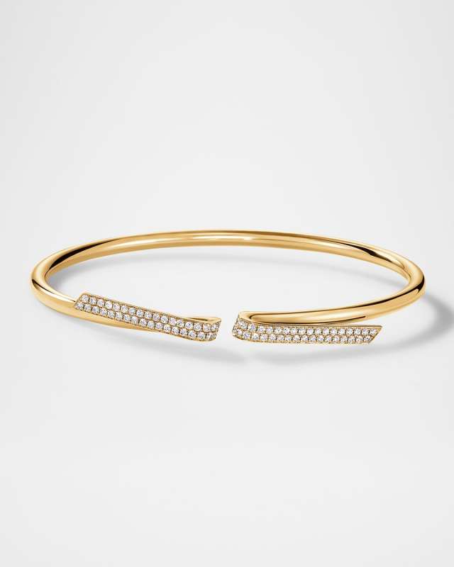 18K Yellow Gold Inside Out Diamond Flexi Bangle Bracelet